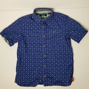 BAKER BY TED BAKER NAVY ALLOVER ANCHOR NAUTICAL PRINT SHORT SLEEVE BUTTON DOWN 8
